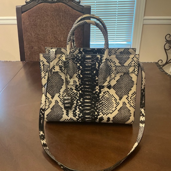 Vintage Python St Laurent Sac Du Jour - Picture 6 of 7